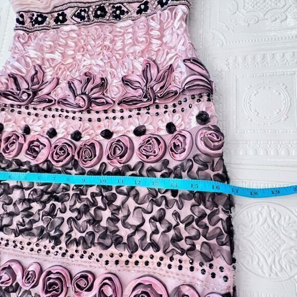 NWT Sue Wong Beaded Ribbon Embroidered Evening Formal Dress Size 4 $428 PINK - Picture 13 of 16